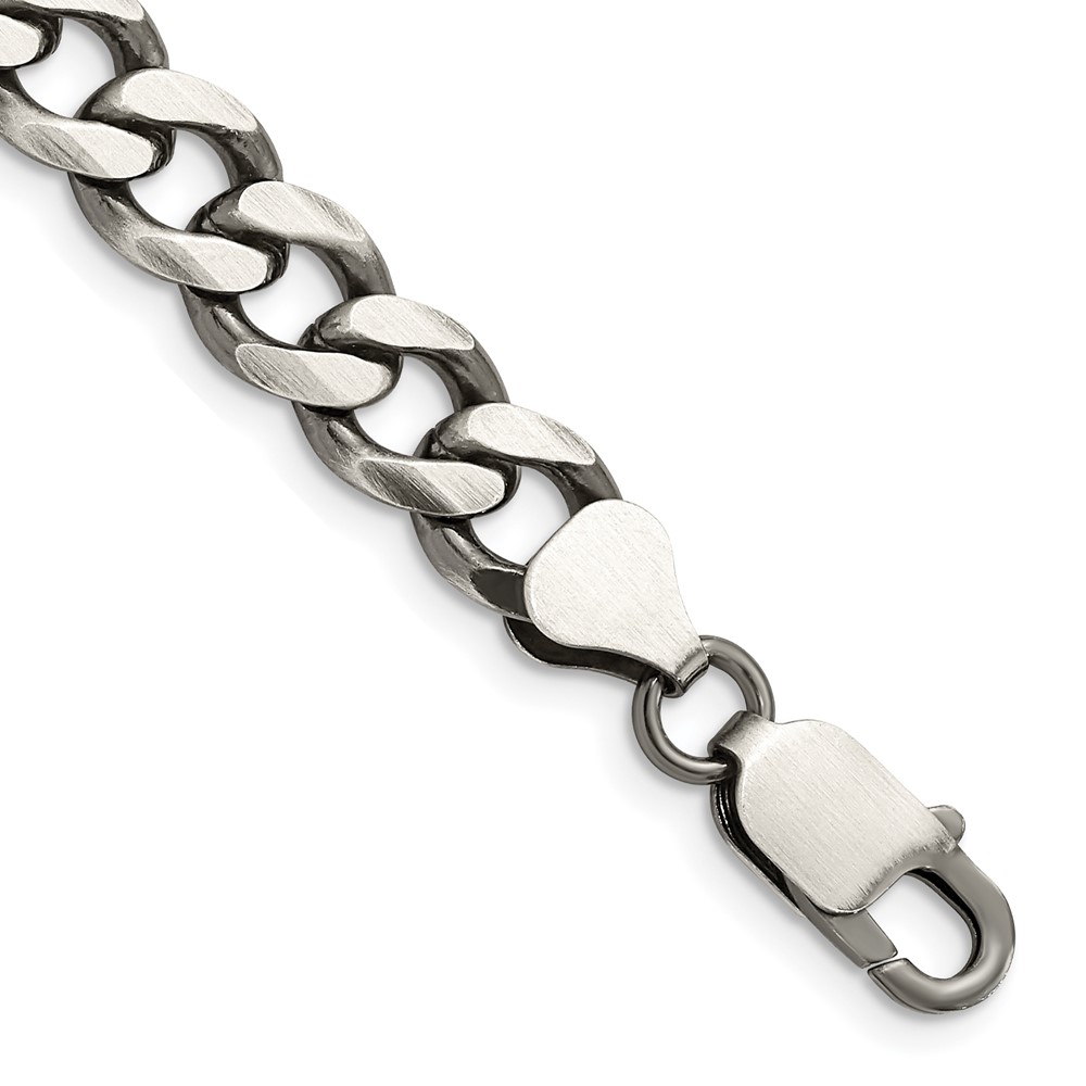 Sterling Silver Antiqued 7.5mm Curb Chain (QCB200A-8)