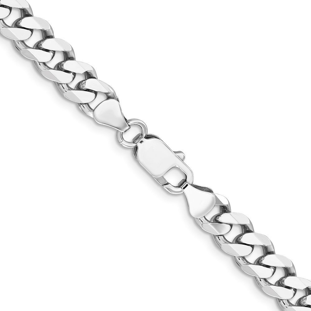 Sterling Silver Rhodium-plated 7.5mm Curb Chain (QCB200R-22)