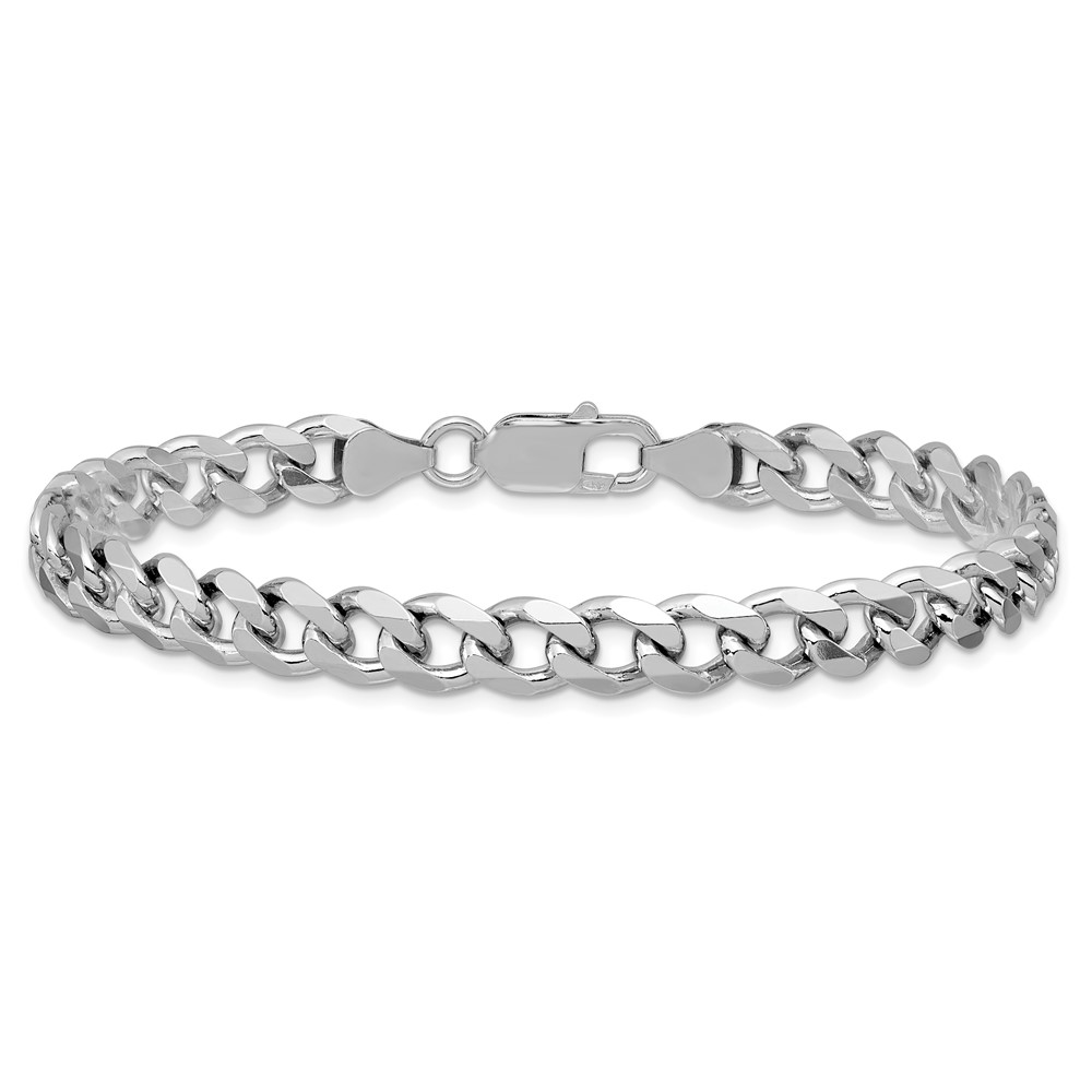 Sterling Silver Rhodium-plated 7.5mm Curb Chain (QCB200R-9)