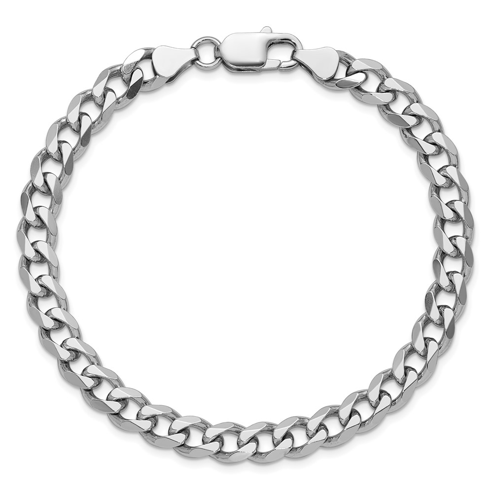 Sterling Silver Rhodium-plated 7.5mm Curb Chain (QCB200R-9)