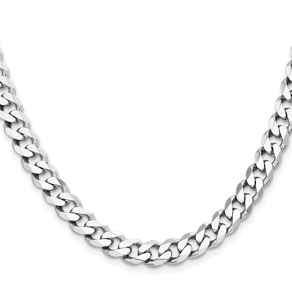 Sterling Silver Rhodium-plated 8.3mm Curb Chain (QCB220R-26)
