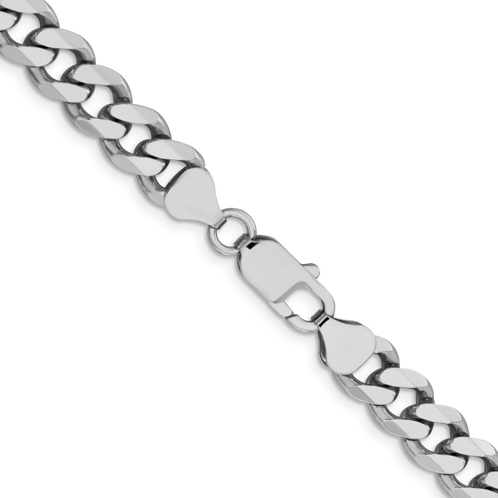 Sterling Silver Rhodium-plated 8.3mm Curb Chain (QCB220R-26)