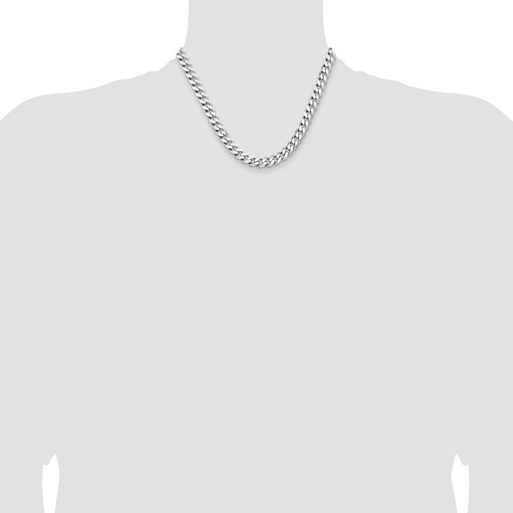 Sterling Silver Rhodium-plated 8.3mm Curb Chain (QCB220R-18)