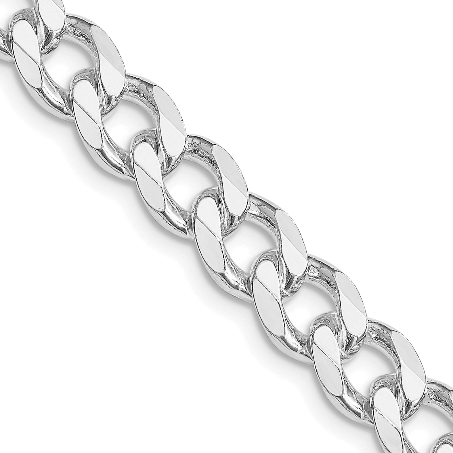 Sterling Silver Rhodium-plated 8.3mm Curb Chain (QCB220R-24)