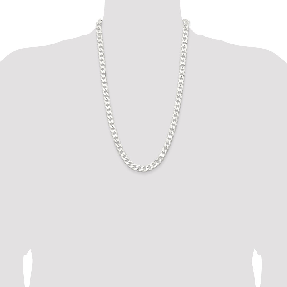Sterling Silver 9.3mm Curb Chain (QCB250-26)
