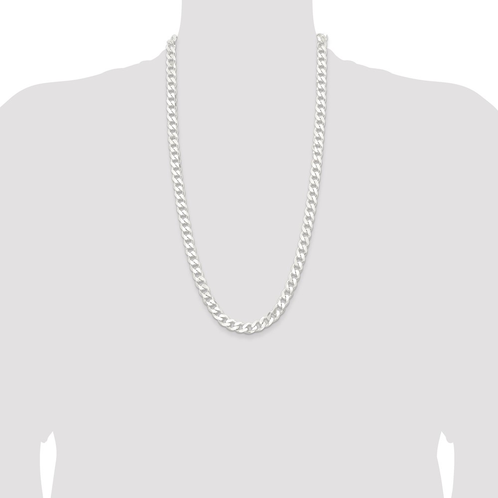 Sterling Silver 9.3mm Curb Chain (QCB250-28)