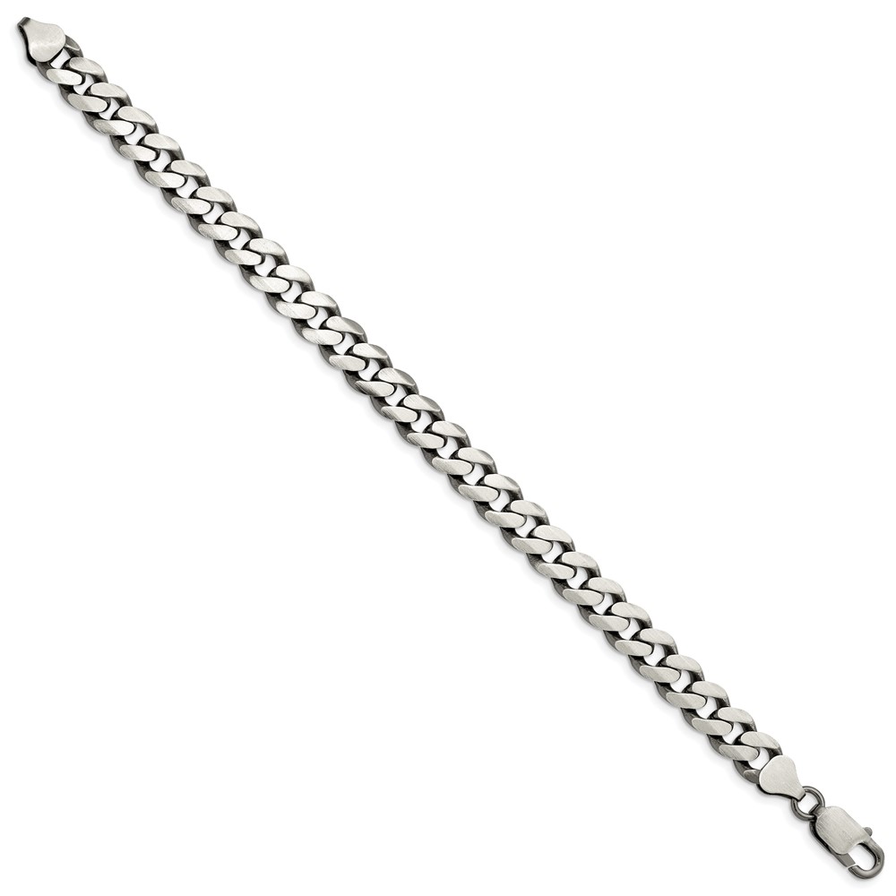 Sterling Silver Antiqued 9.3mm Curb Chain (QCB250A-9)
