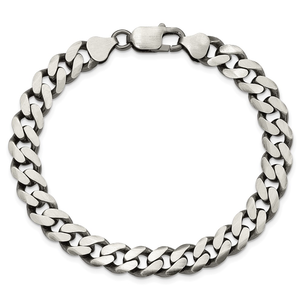 Sterling Silver Antiqued 9.3mm Curb Chain (QCB250A-9)