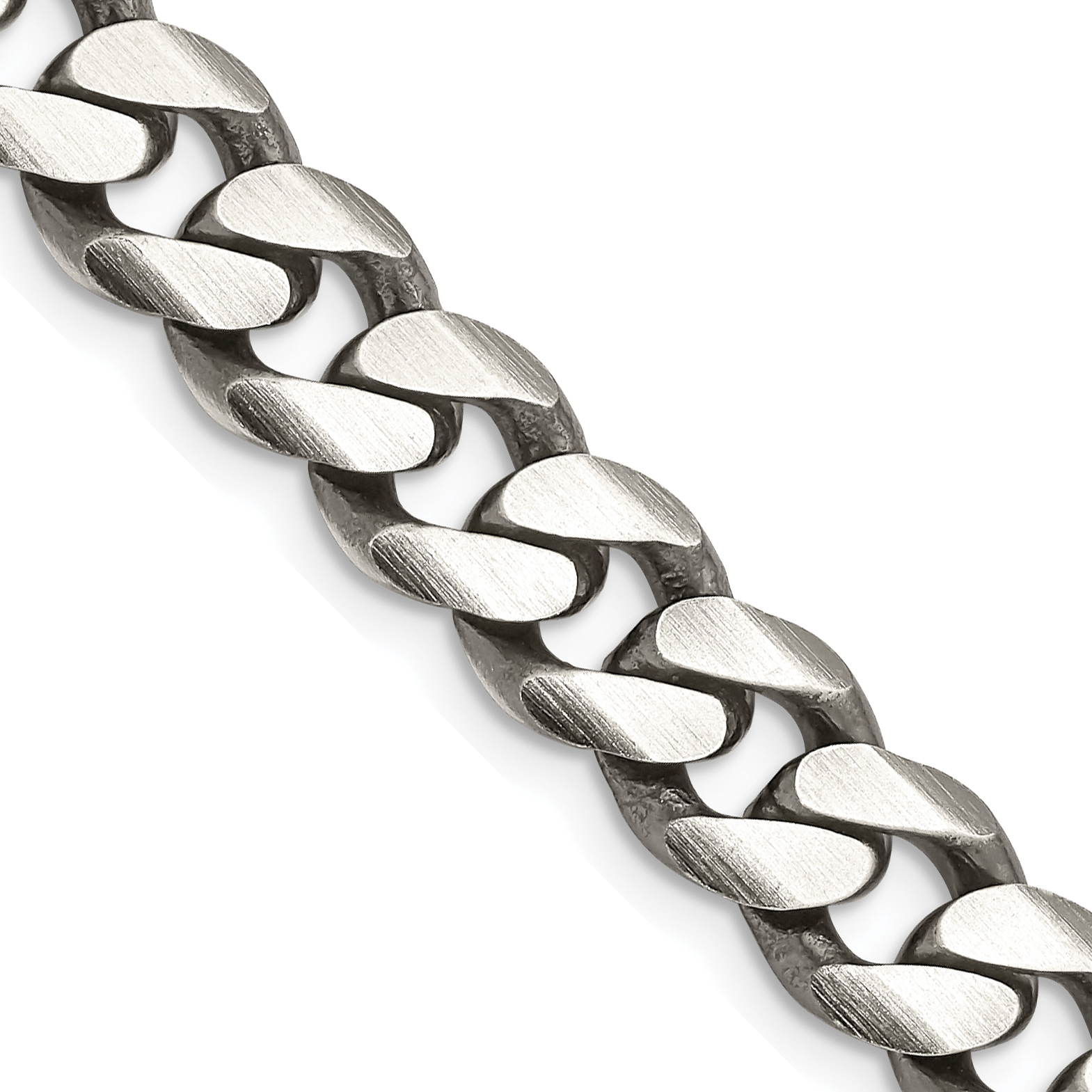 Sterling Silver Antiqued 9.3mm Curb Chain (QCB250A-22)