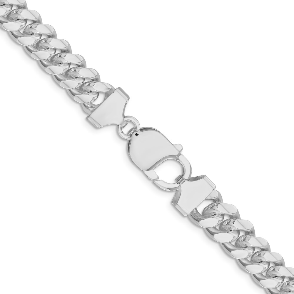 Sterling Silver Rhodium-plated 9.3mm Curb Chain (QCB250R-28)