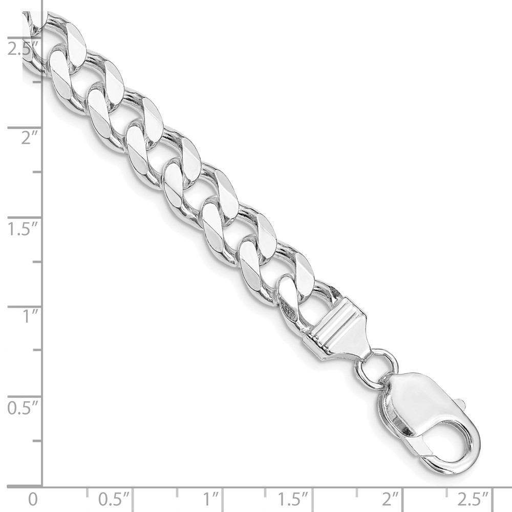 Sterling Silver Rhodium-plated 9.3mm Curb Chain (QCB250R-9)