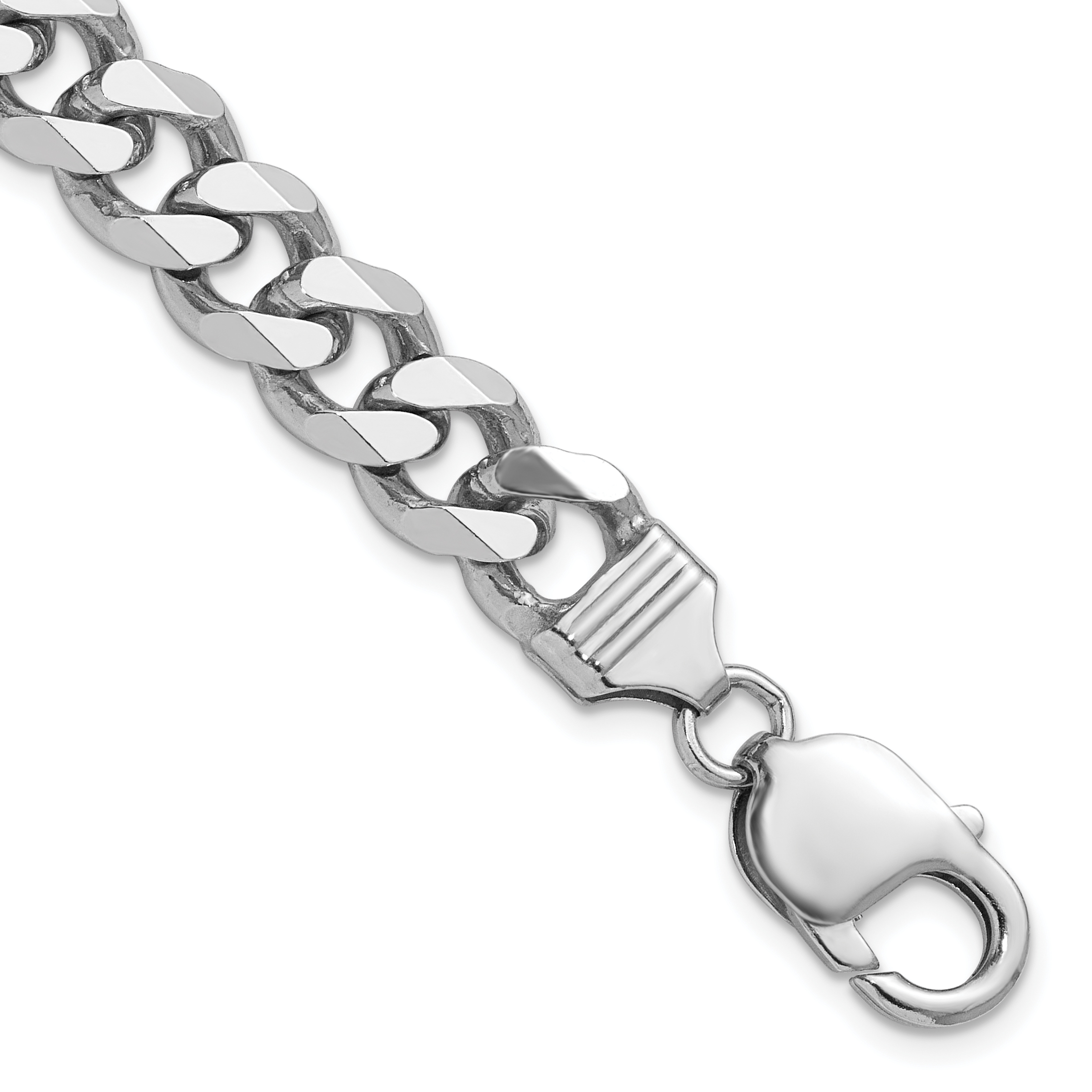 Sterling Silver Rhodium-plated 9.3mm Curb Chain (QCB250R-9)