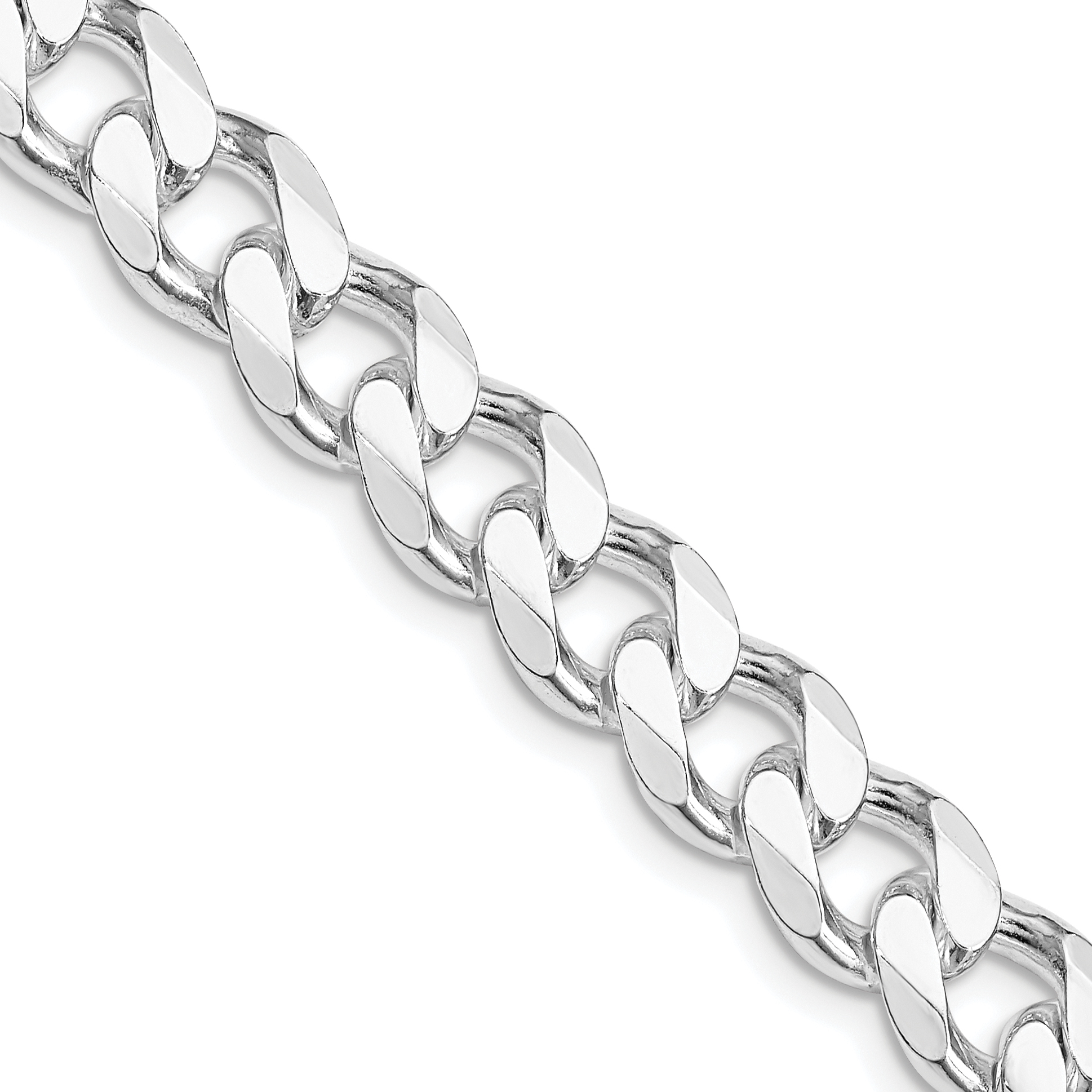 Sterling Silver Rhodium-plated 9.3mm Curb Chain (QCB250R-22)