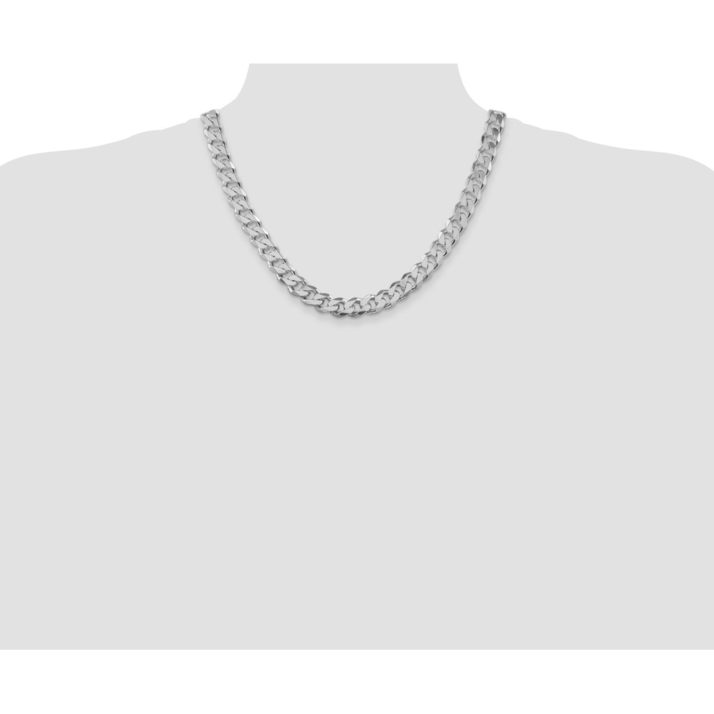 Sterling Silver Rhodium-plated 11mm Curb Chain (QCB300R-20)