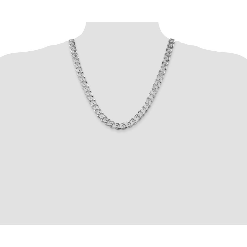 Sterling Silver Rhodium-plated 11mm Curb Chain (QCB300R-22)