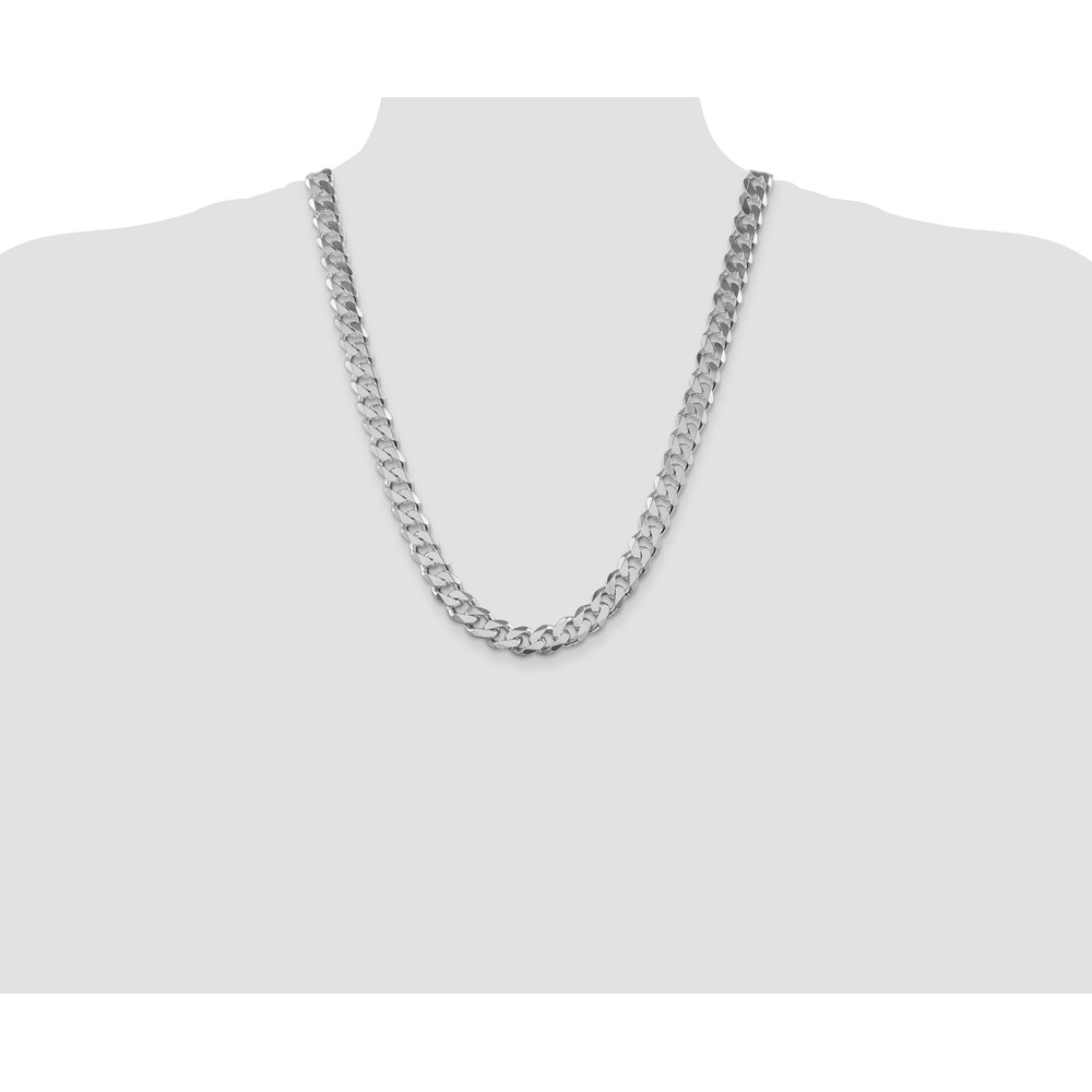 Sterling Silver Rhodium-plated 11mm Curb Chain (QCB300R-24)