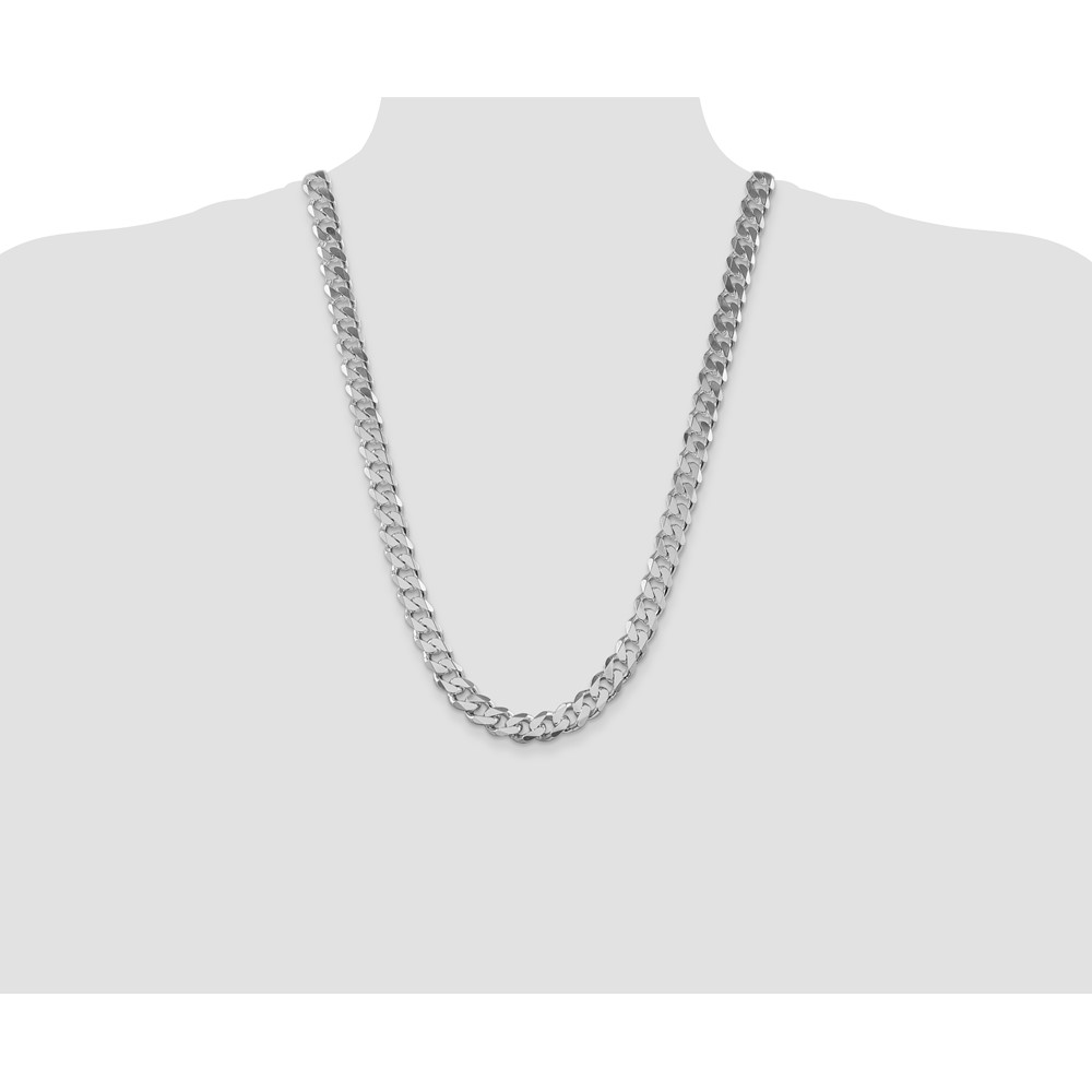 Sterling Silver Rhodium-plated 11mm Curb Chain (QCB300R-26)
