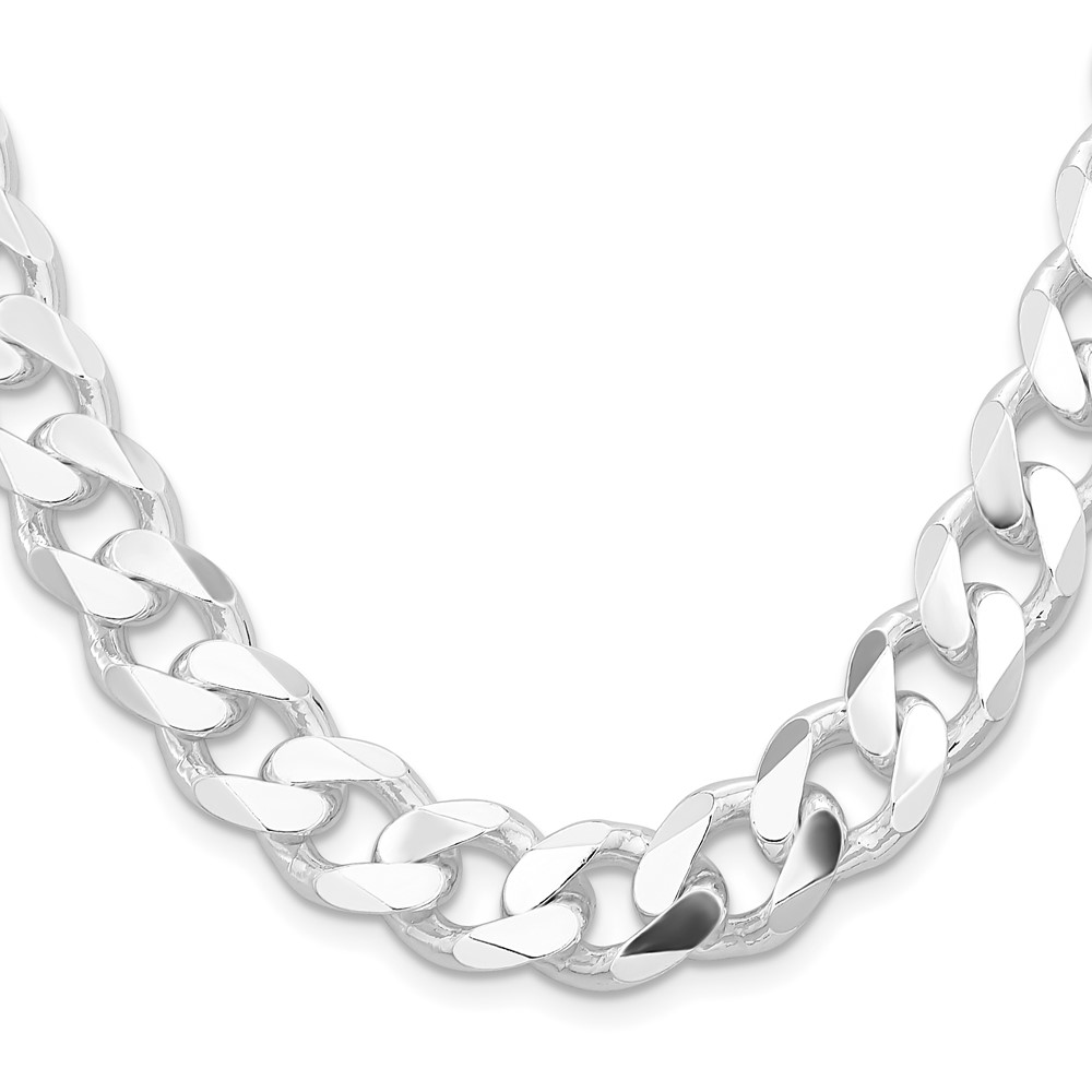 Sterling Silver Rhodium-plated 13mm Curb Chain (QCB350R-22)