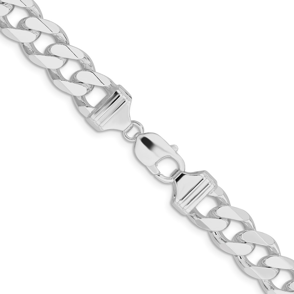 Sterling Silver Rhodium-plated 13mm Curb Chain (QCB350R-22)