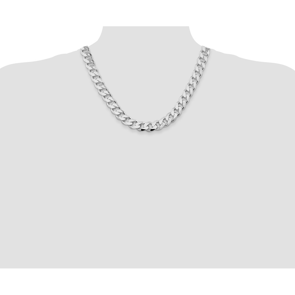 Sterling Silver Rhodium-plated 13mm Curb Chain (QCB350R-20)
