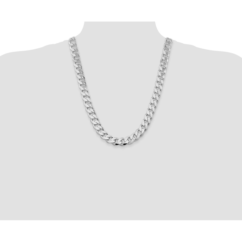 Sterling Silver Rhodium-plated 13mm Curb Chain (QCB350R-24)