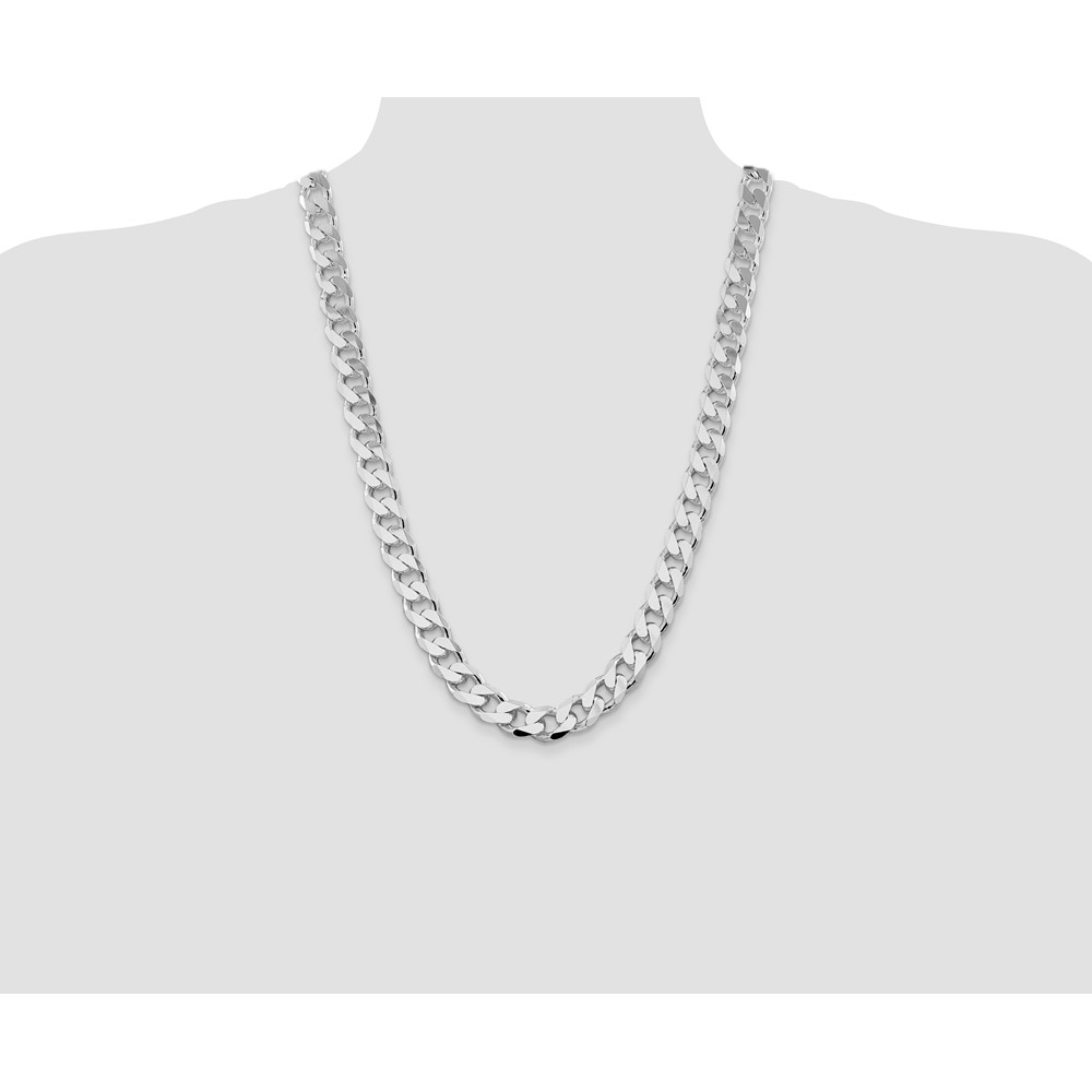 Sterling Silver Rhodium-plated 13mm Curb Chain (QCB350R-26)