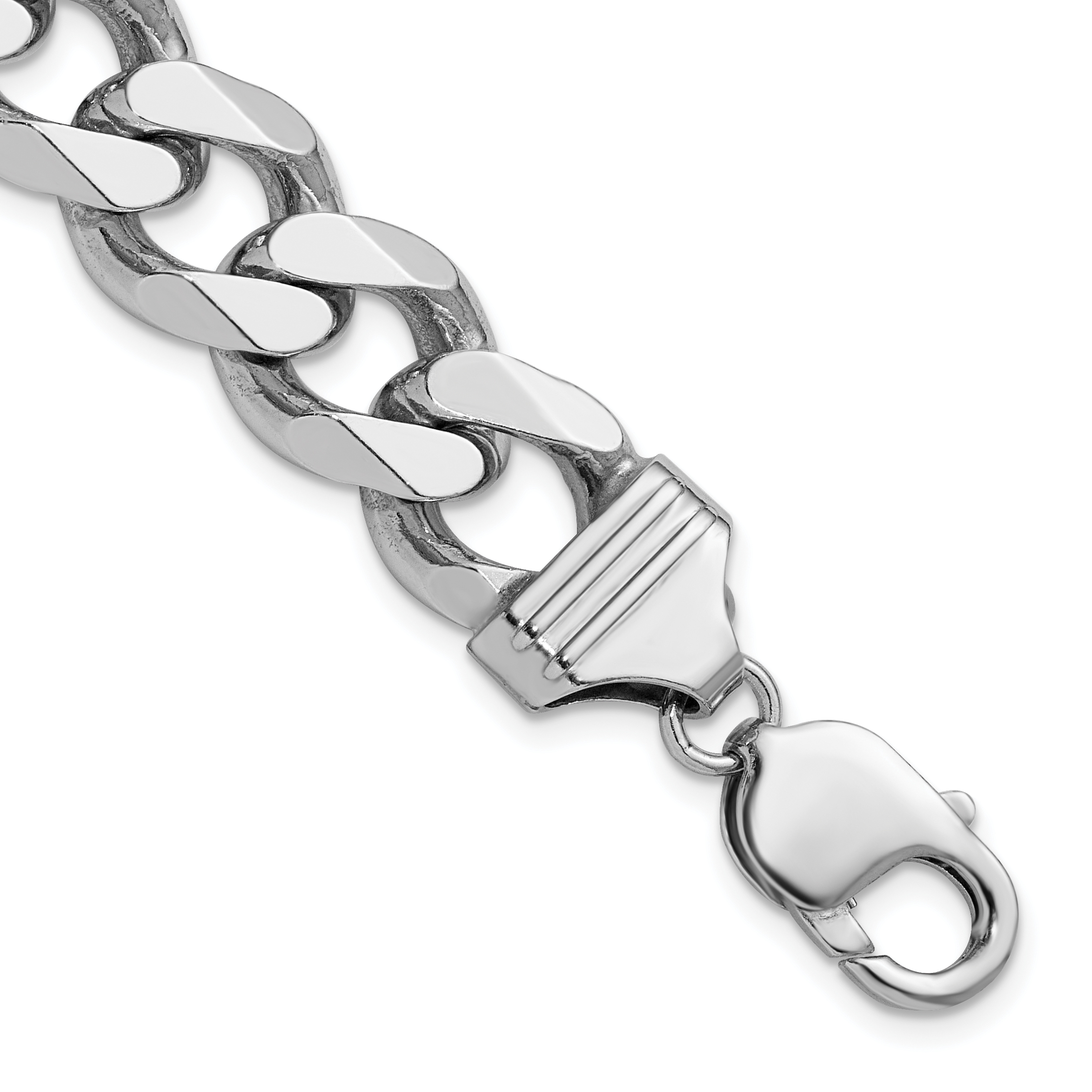 Sterling Silver Rhodium-plated 13mm Curb Chain (QCB350R-8)