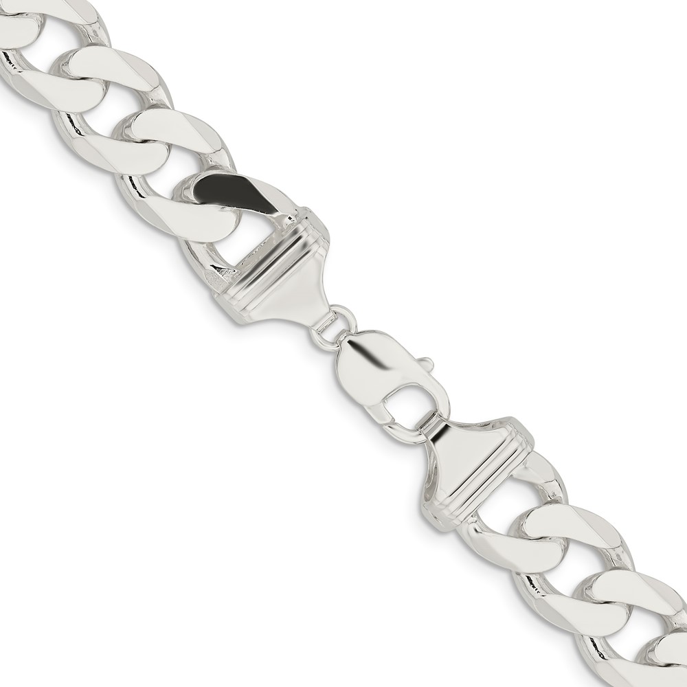 Sterling Silver 14.5mm Curb Chain (QCB400-22)