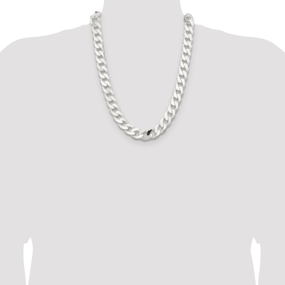 Sterling Silver 14.5mm Curb Chain (QCB400-24)