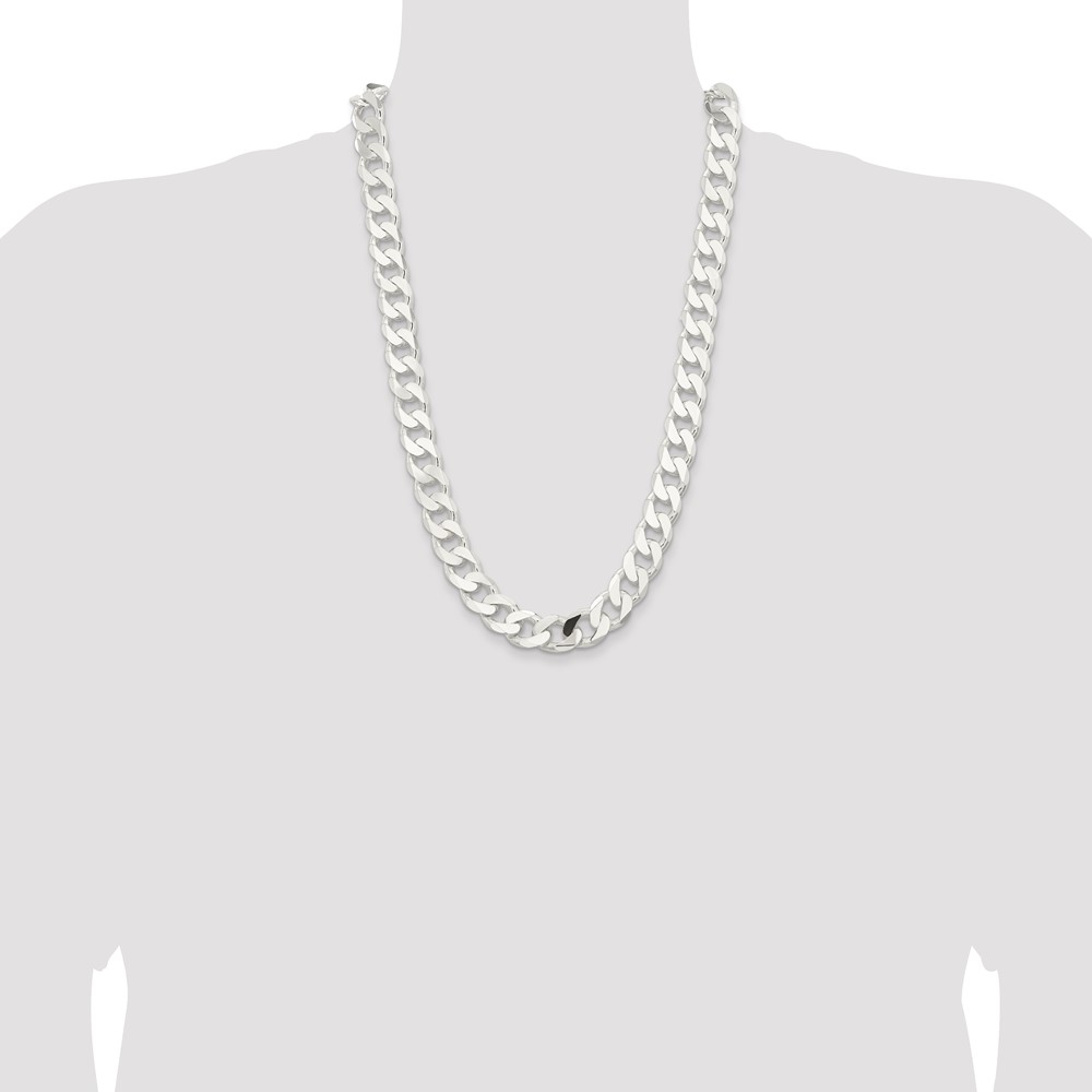 Sterling Silver 14.5mm Curb Chain (QCB400-26)