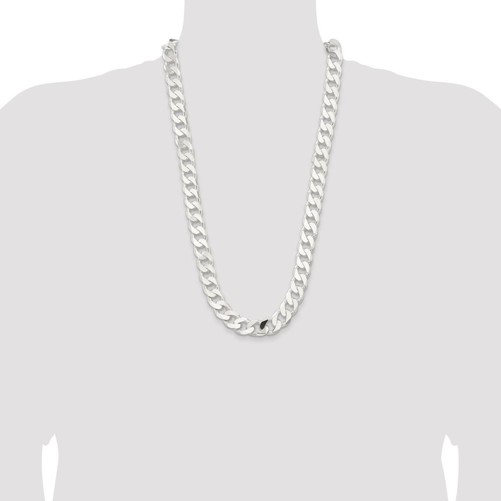 Sterling Silver 14.5mm Curb Chain (QCB400-28)