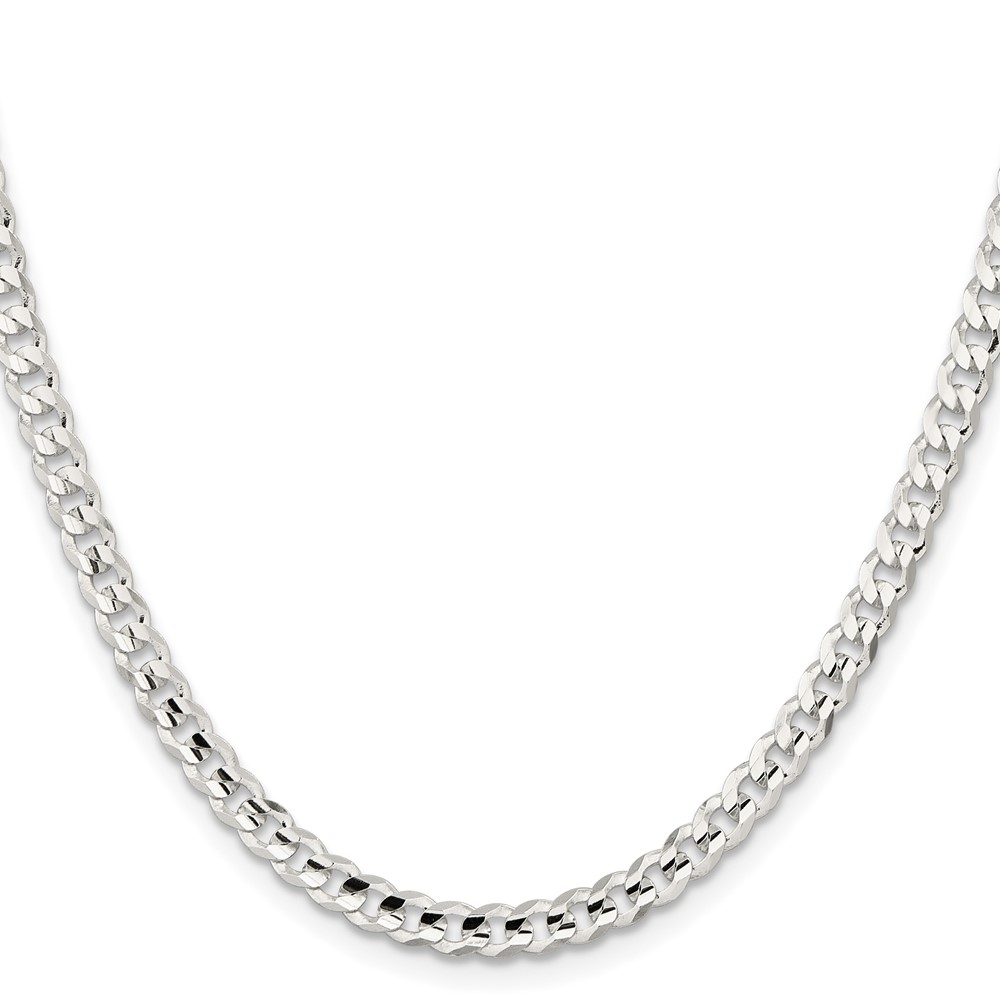 Sterling Silver 4.5mm Concave Beveled Curb Chain (QCBC120-26)