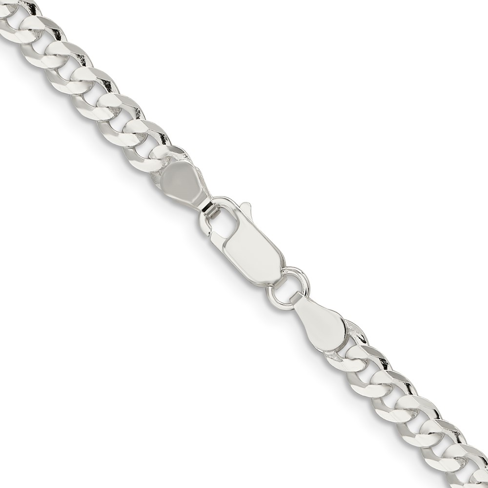 Sterling Silver 4.5mm Concave Beveled Curb Chain (QCBC120-26)