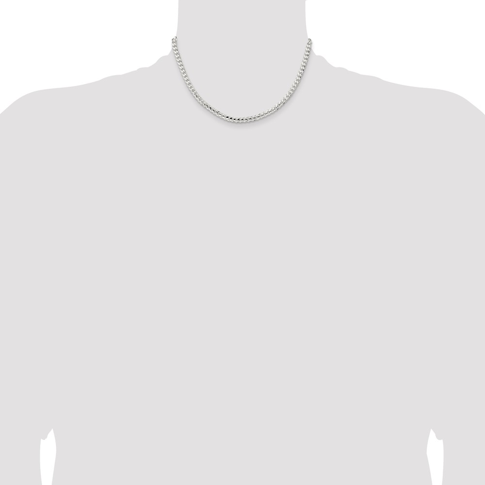 Sterling Silver 4.5mm Concave Beveled Curb Chain (QCBC120-16)