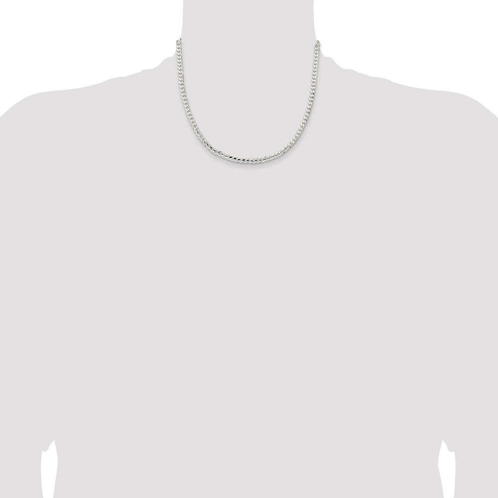 Sterling Silver 4.5mm Concave Beveled Curb Chain (QCBC120-18)