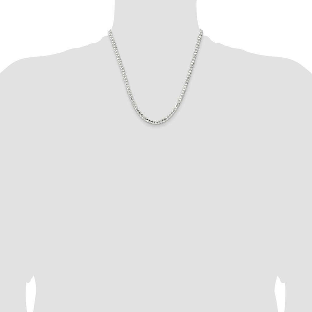 Sterling Silver 4.5mm Concave Beveled Curb Chain (QCBC120-20)