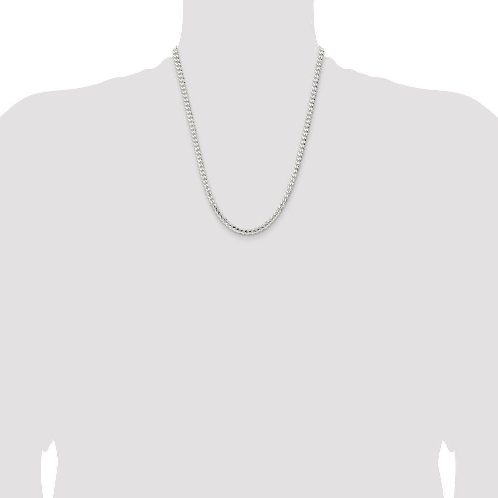 Sterling Silver 4.5mm Concave Beveled Curb Chain (QCBC120-22)