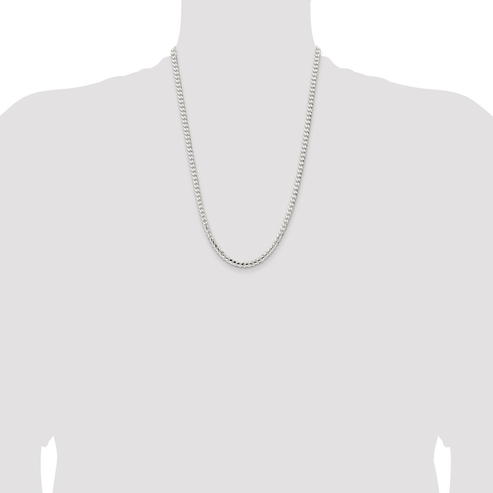 Sterling Silver 4.5mm Concave Beveled Curb Chain (QCBC120-24)