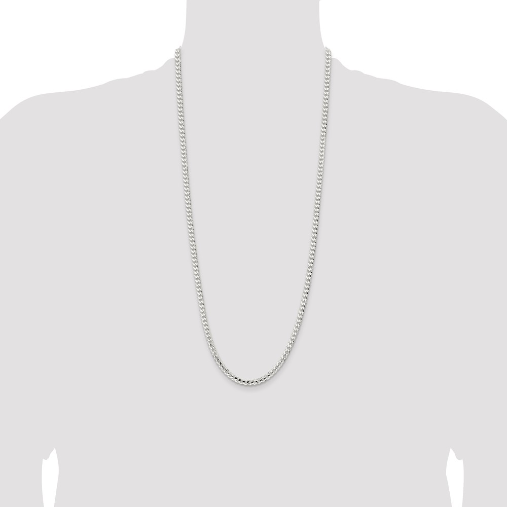 Sterling Silver 4.5mm Concave Beveled Curb Chain (QCBC120-30)