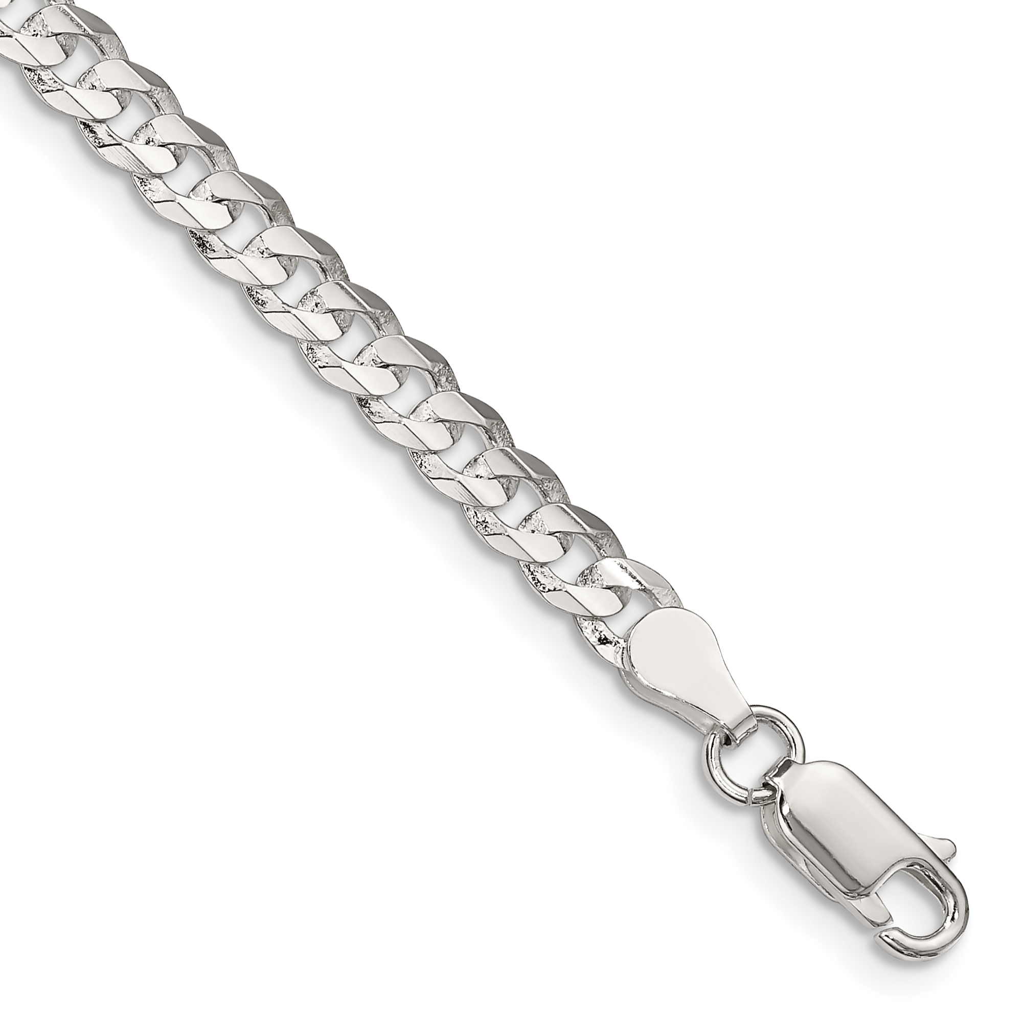Sterling Silver 4.5mm Concave Beveled Curb Chain (QCBC120-7)