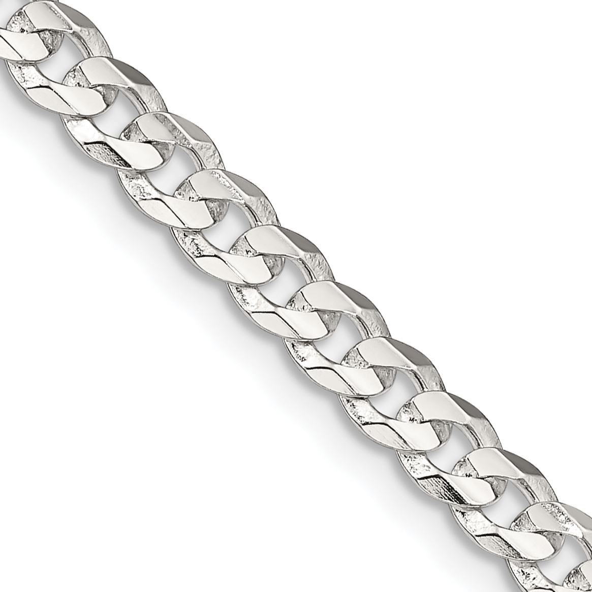 Sterling Silver 4.5mm Concave Beveled Curb Chain (QCBC120-20)