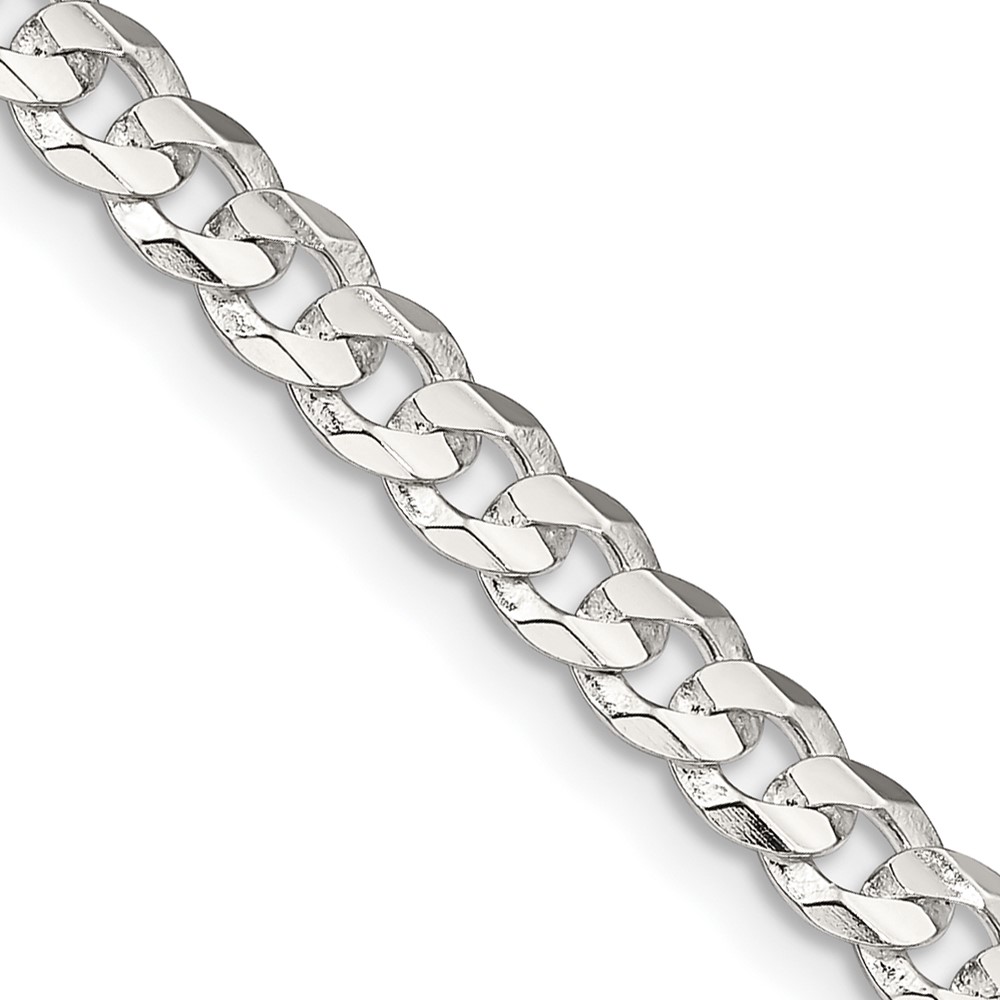 Sterling Silver 4.5mm Concave Beveled Curb Chain (QCBC120-20)