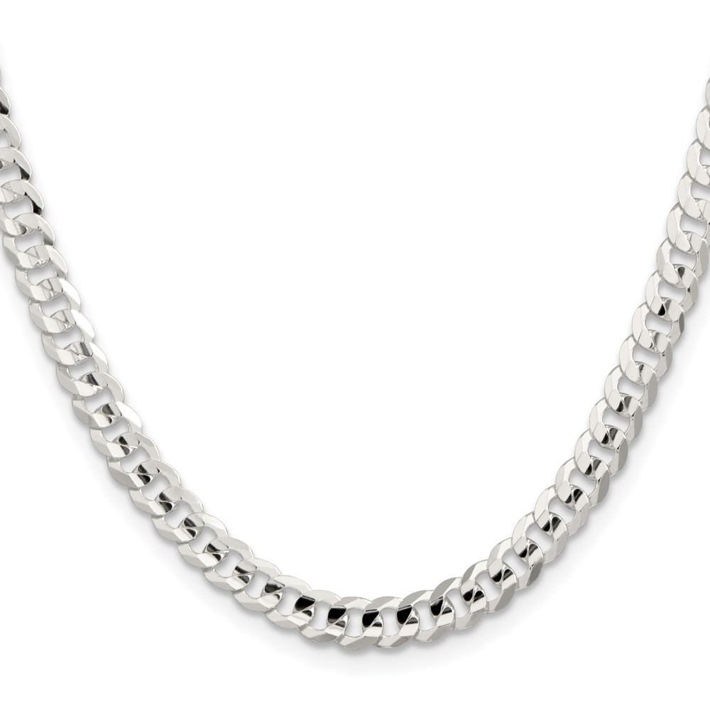 Sterling Silver 5.65mm Concave Beveled Curb Chain (QCBC150-30)