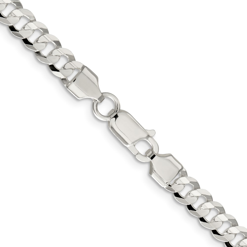 Sterling Silver 5.65mm Concave Beveled Curb Chain (QCBC150-30)