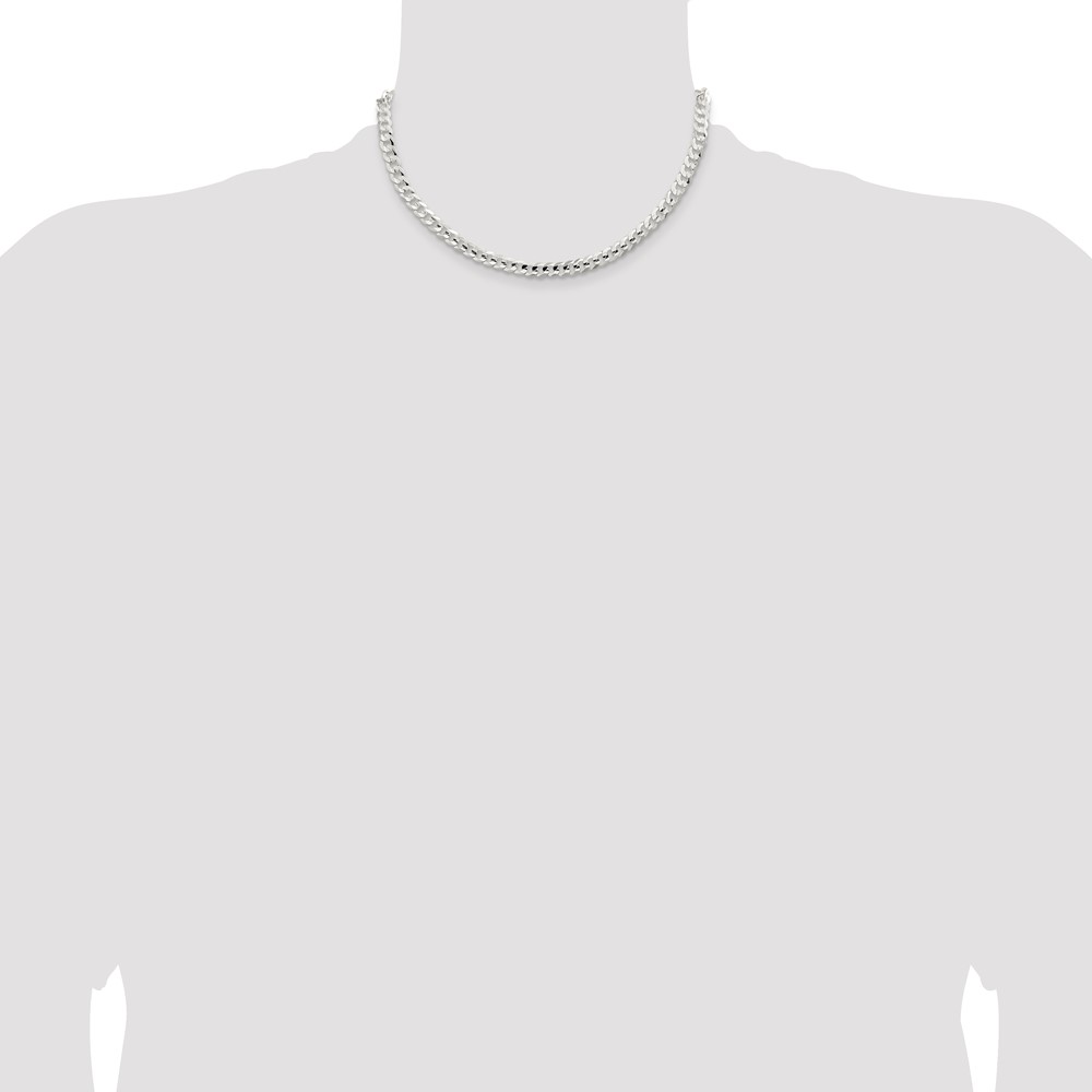 Sterling Silver 5.65mm Concave Beveled Curb Chain (QCBC150-16)