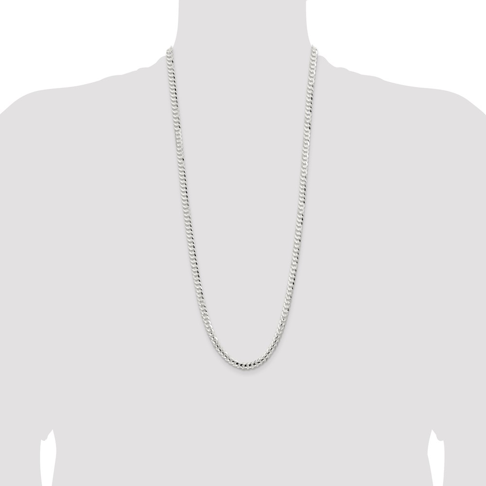 Sterling Silver 5.65mm Concave Beveled Curb Chain (QCBC150-30)