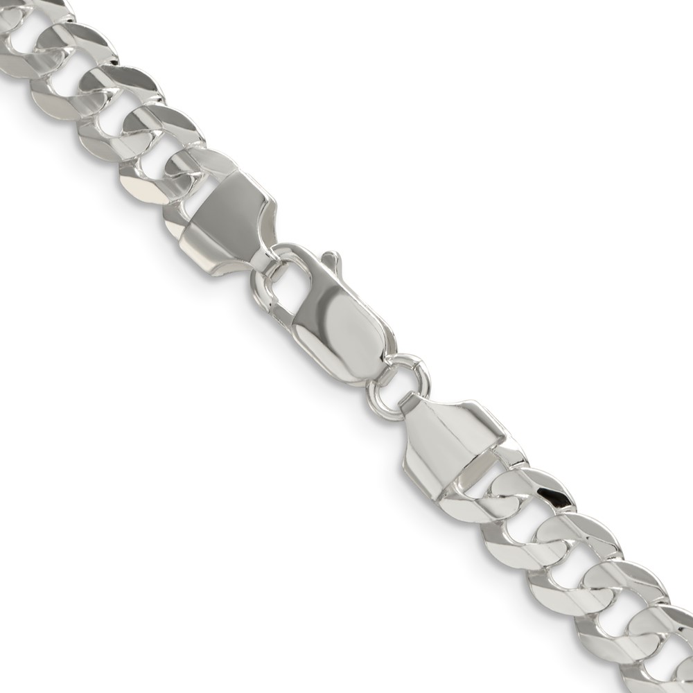Sterling Silver 6.75mm Concave Beveled Curb Chain (QCBC180-30)