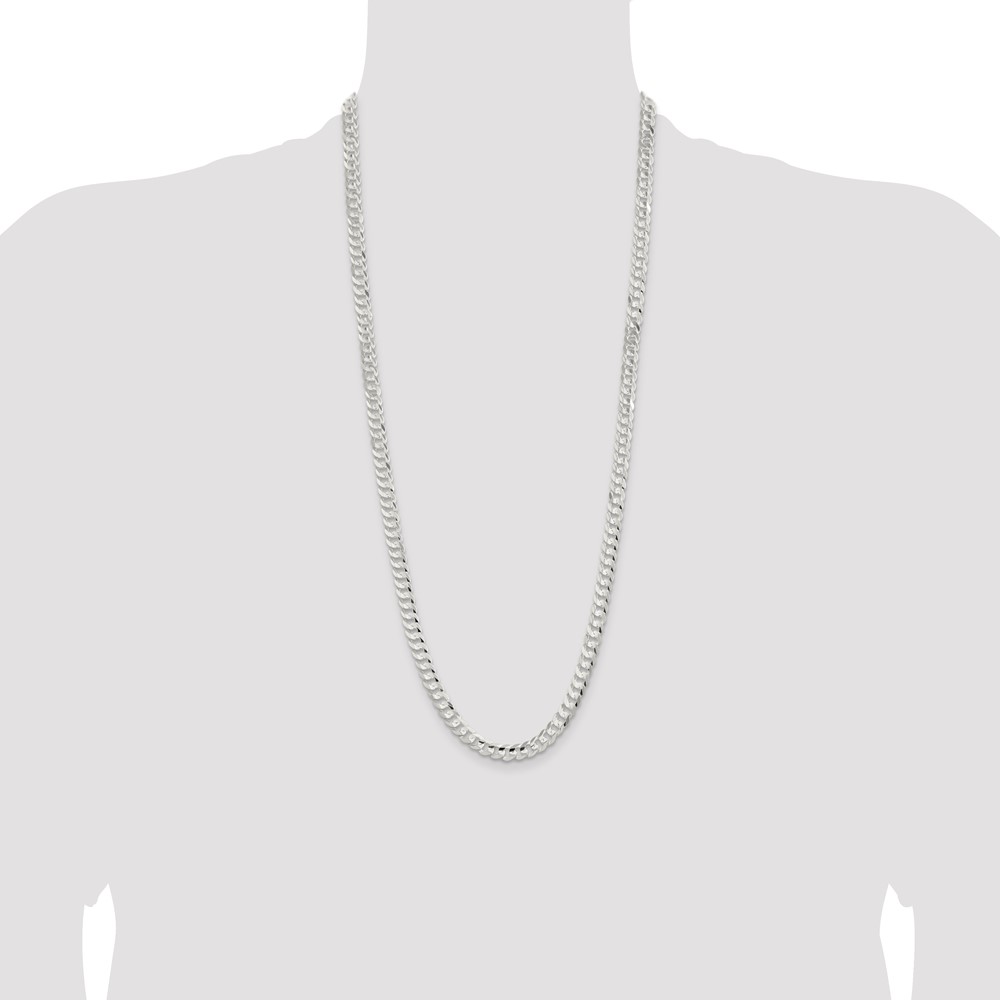 Sterling Silver 6.75mm Concave Beveled Curb Chain (QCBC180-30)