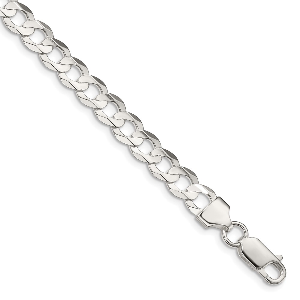 Sterling Silver 6.75mm Concave Beveled Curb Chain (QCBC180-7)