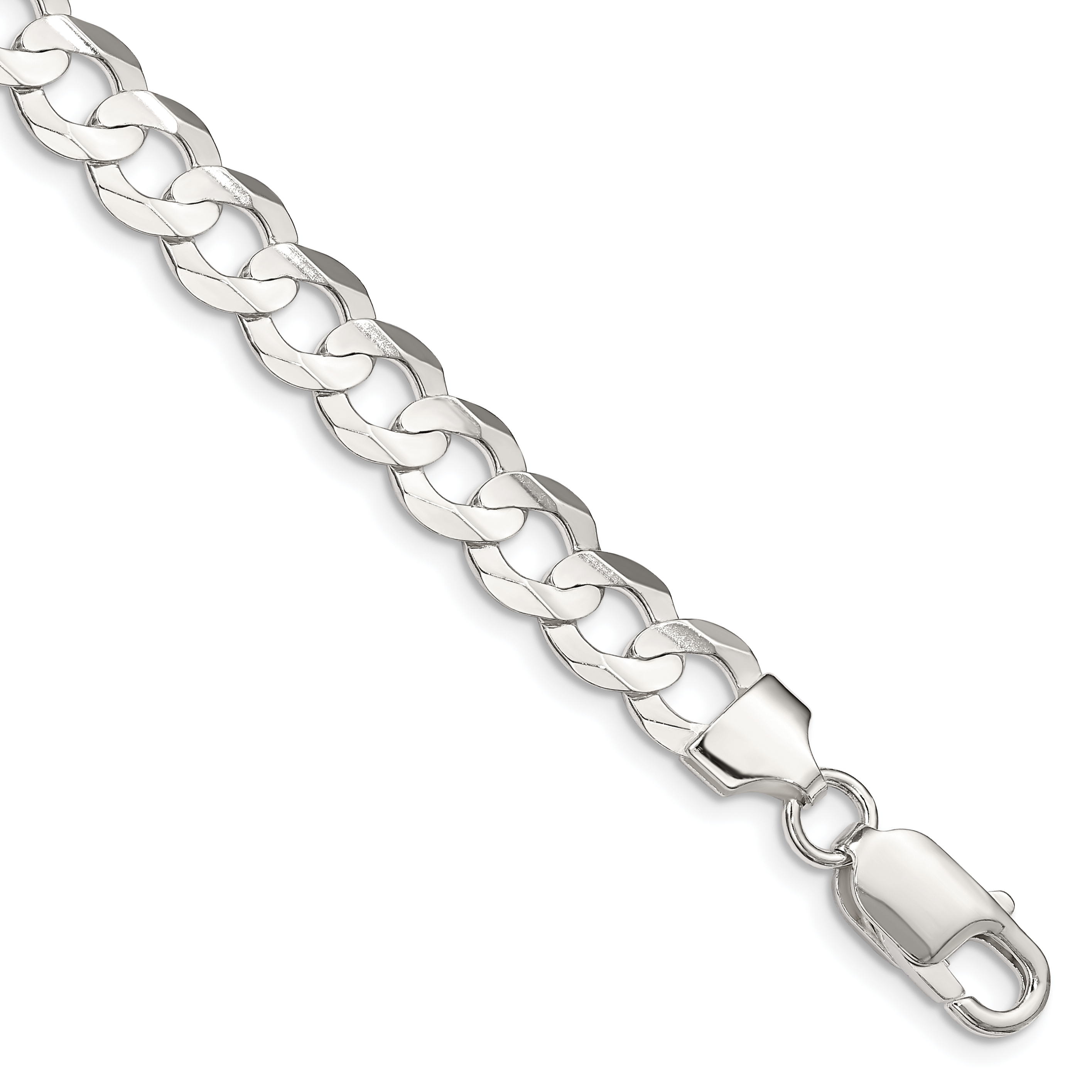 Sterling Silver 7.8mm Concave Beveled Curb Chain (QCBC200-7)